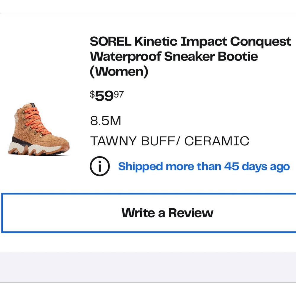 SOREL Kinetic Impact Conquest Waterproof Sneaker Bootie